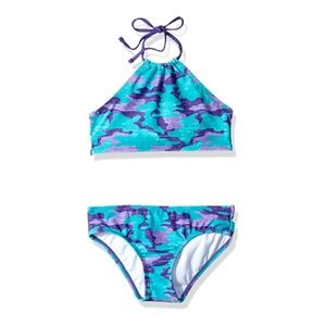 Kanu Surf Girls' Mahina UPF 50+ Beach Sport Halter Bikini 2-Piece Swimsuit - 3T